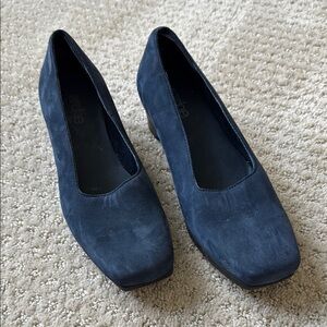 Arche | Blue Suede Wedge Pumps | Size EU 36